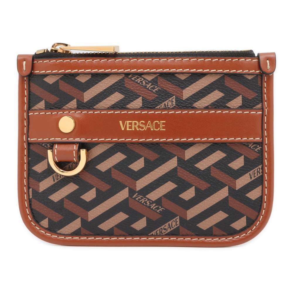 Versace La Greca Signature Modular Pouch Clutch Black
